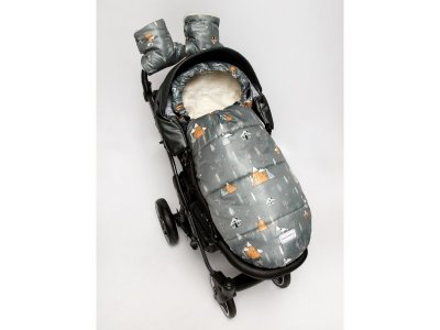 Конверт меховой Amarobaby Snowy Travel, зимний 105 см 1-00314992_4