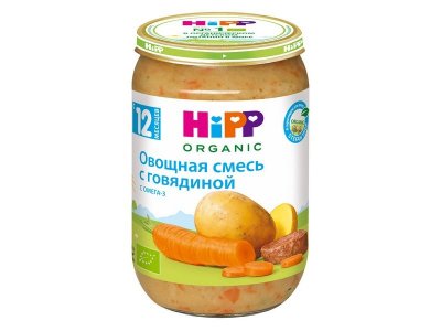 Пюре Hipp Овощная смесь с говядиной 220 г 1-00034494_1