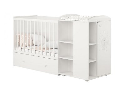 Кроватка-трансформер Polini kids French 800 Teddy, с комодом 1-00315022_2