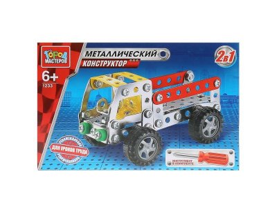 Конструктор металлический Город мастеров Грузовик 2 в 1, 225 деталей 1-00314505_1