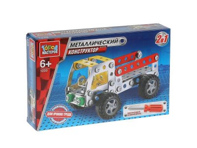 Конструктор металлический Город мастеров Грузовик 2 в 1, 225 деталей 1-00314505_2
