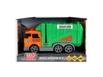 Игрушка Технопарк Машина Мусоровоз, свет, звук, инерционная 1-00315642_2
