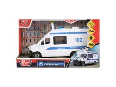 Игрушка Технопарк Машина Газель Некст Полиция, свет, звук, инерционная 1-00315655_2