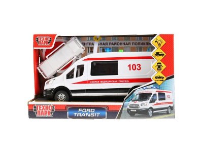 Игрушка Технопарк Машина Ford Transit Скорая, свет, звук, инерционная 1-00315659_2