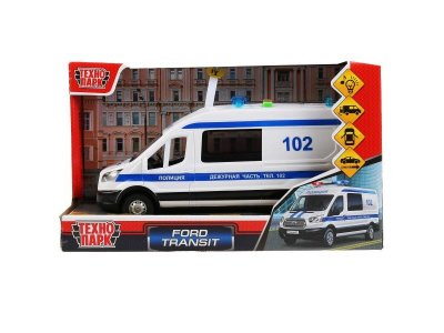 Игрушка Технопарк Машина Ford Transit Полиция, свет, звук, инерционная 1-00315660_2