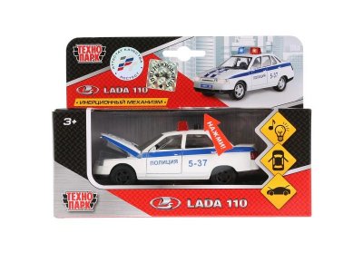 Игрушка Технопарк Машина Lada 2110 Полиция, свет, звук, инерционная 1-00315762_2