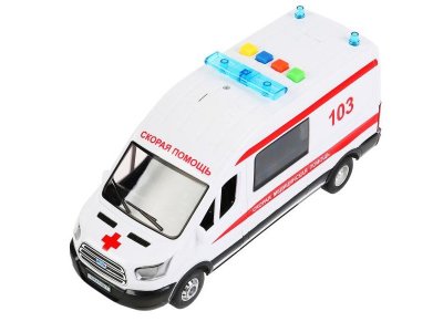 Игрушка Технопарк Машина Ford Transit Скорая, свет, звук, инерционная 1-00315659_1