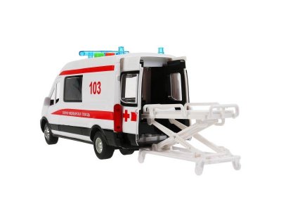 Игрушка Технопарк Машина Ford Transit Скорая, свет, звук, инерционная 1-00315659_3