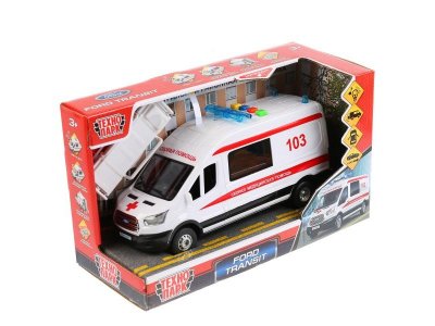 Игрушка Технопарк Машина Ford Transit Скорая, свет, звук, инерционная 1-00315659_4