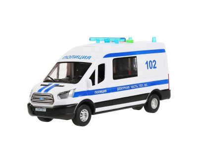 Игрушка Технопарк Машина Ford Transit Полиция, свет, звук, инерционная 1-00315660_1