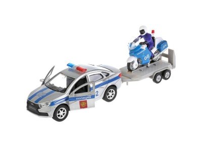 Игрушка Технопарк машина Lada Vesta Полиция, свет, звук, инерционная 1-00315707_1