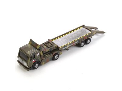 Игрушка Технопарк Трейлер военный с танком на прицепе, свет, звук, инерционная 1-00315726_3