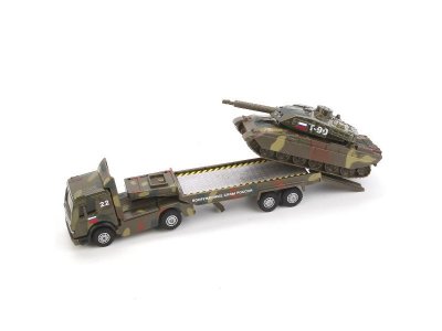 Игрушка Технопарк Трейлер военный с танком на прицепе, свет, звук, инерционная 1-00315726_6