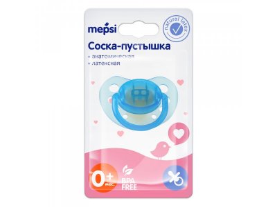 Соска-пустышка Mepsi латексная анатомическая, с 0 мес. 1-00319024_5