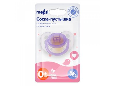 Соска-пустышка Mepsi латексная анатомическая, с 0 мес. 1-00319024_7