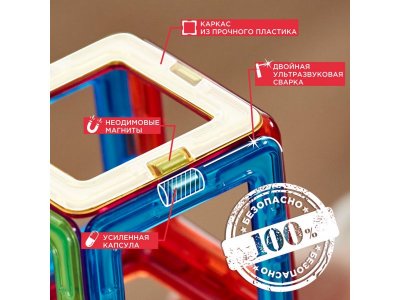 Конструктор магнитный Magformers Basic Plus - Мальчик, 27 элементов 1-00316300_10
