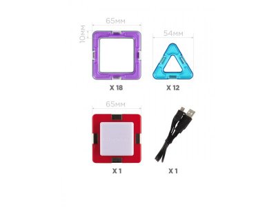 Конструктор магнитный Magformers Neon Led set, 31 элемент 1-00316383_8