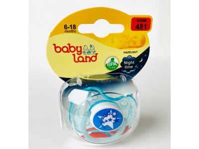 Соска-пустышка Baby Land классическая ночная силиконовая, с колпачком, р.2 1-00319546_4
