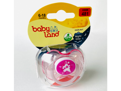 Соска-пустышка Baby Land классическая ночная силиконовая, с колпачком, р.2 1-00319547_4