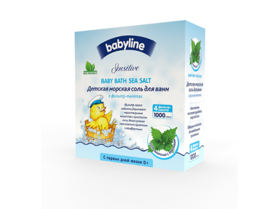 Соль морская для ванн Babyline Sensitive с крапивой, фильтр-пакет 4*250 г 1-00213795_1