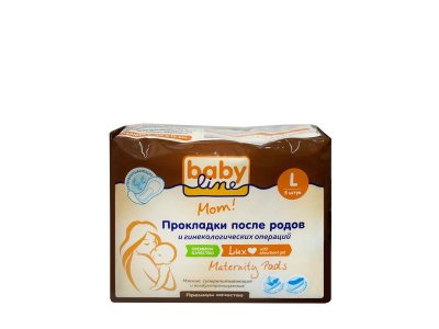 Прокладки Babyline после родов и гинекологических операций, размер L, 5 шт. 1-00292029_2