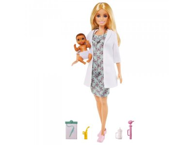 Кукла Barbie Барби Доктор педиатр с малышом пациентом 1-00322586_1