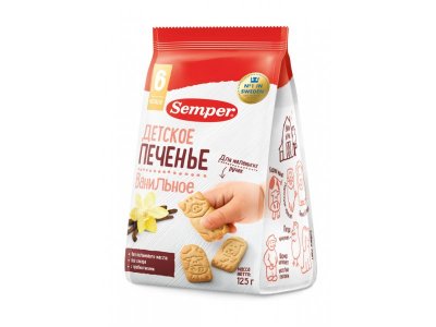 Печенье Semper детское, Ванильное NaturBalance 125 г 1-00165653_1