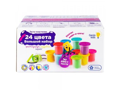Тесто-пластилин Genio Kids 24 баночки по 70 г 1-00323653_3