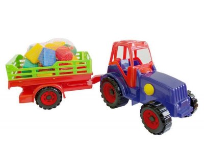 Игрушка Green Plast Трактор с прицепом, с конструктором 1-00323709_1