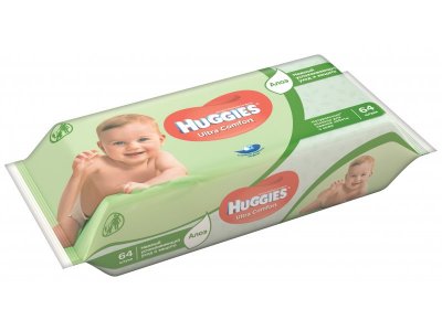 Салфетки влажные Huggies Ultra Comfort Natural алоэ, 64 шт. 1-00007188_5