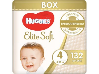 Подгузники Huggies Elite Soft 4 8-14 кг, 132 шт. 1-00103165_1