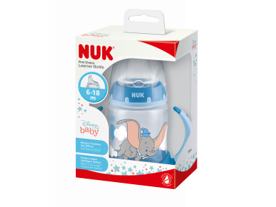 Бутылочка обучающая Nuk FC+ Дисней Дамбо с силиконовой насадкой и ручками, 150 мл 1-00326443_2