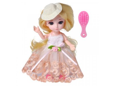 Кукла шарнирная Funky Toys Малышка Лили блондинка с расческой, 16 см 1-00328958_1