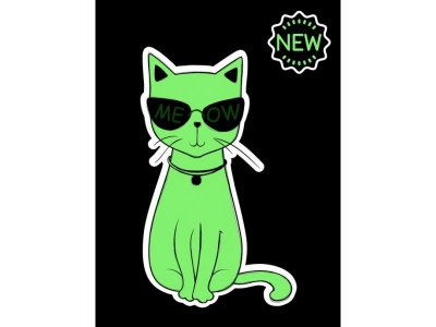 Наклейка-ночник Люми-Зуми Светящаяся кошка в очках 1-00329720_2
