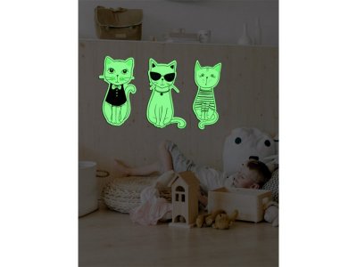 Наклейка-ночник Люми-Зуми Светящаяся кошка в очках 1-00329720_6