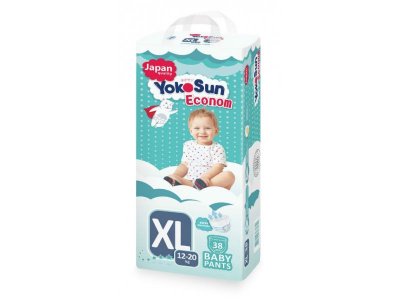 Подгузники-трусики детские YokoSun Econom XL (12-20 кг) 38 шт. 1-00252897_2