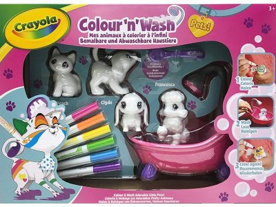 Игрушка Crayola фигурки для раскрашивания Washimals Набор с ванной 1-00331752_1