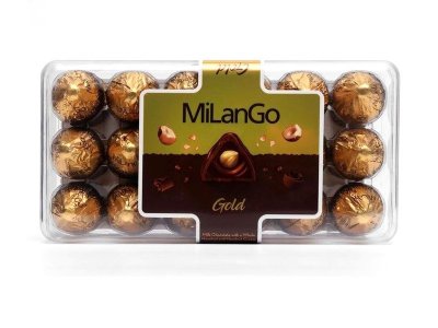 Конфеты Solen Milango Gold, шоколадные с цельным фундуком, 400 г 1-00334195_2