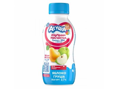 Йогурт Агуша питьевой яблоко, груша 200 г 1-00000279_1