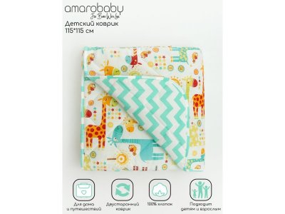 Коврик детский стеганный Amarobaby Soft Mat 115*115 см 1-00339756_3