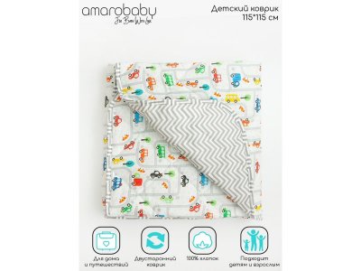 Коврик детский стеганный Amarobaby Soft Mat 115*115 см 1-00339758_3