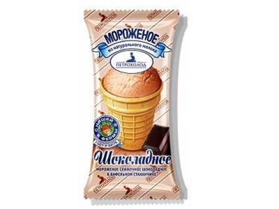 Мороженое Петрохолод шоколадное, вафельный стаканчик, 70 г 1-00342927_1