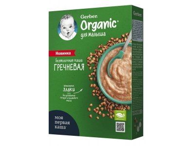 Каша Gerber органическая безмолочная гречневая для начала прикорма, 180 г 1-00344684_1