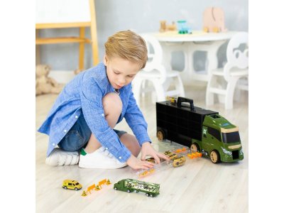 Игрушка Givito Автовоз Милитари, с тоннелем и набором машинок 1-00344947_2