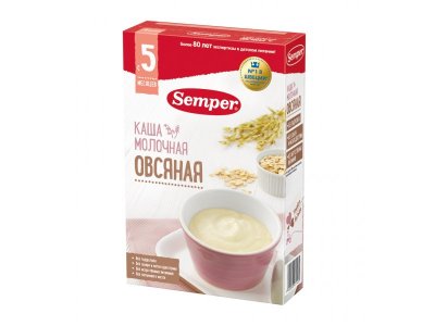 Каша Semper молочная Овсяная 180 г 1-00355126_1