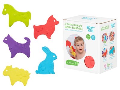 Набор антискользящих мини-ковриков Roxy-Kids Animals для ванны, 15 шт. 1-00345689_1