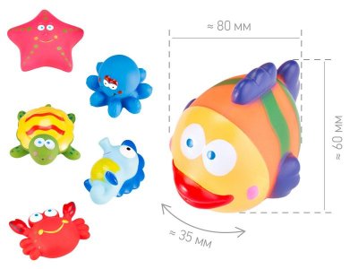 Набор игрушек для ванной Roxy-Kids Морские обитатели, 6 шт. 1-00345698_8
