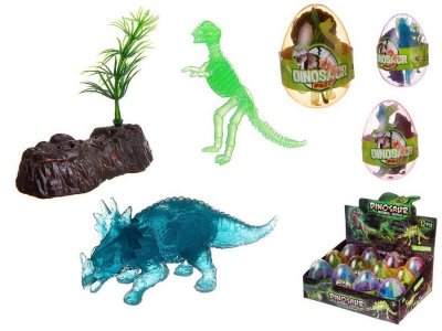 Игрушка в яйце Junfa, Динозавр и скелет динозавра, светятся в темноте 8,5 см 1-00346187_1