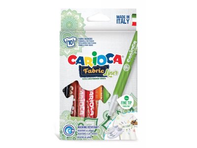 Фломастеры для ткани Carioca Fabric Liner 10 цветов 100344862
