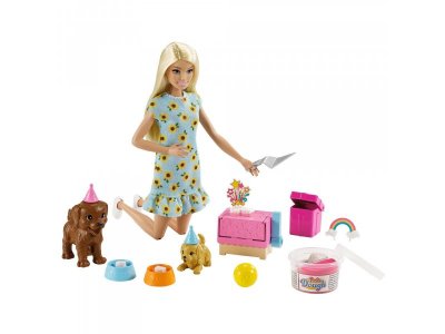Набор игровой Mattel Barbie и щенки кукла Барби с питомцами и аксессуарами для щенков 1-00346575_1